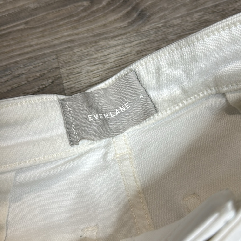 Everlane Women’s White High-Rise The Straight Leg Crop Jeans Sz 10 Tall - Picture 3 of 11